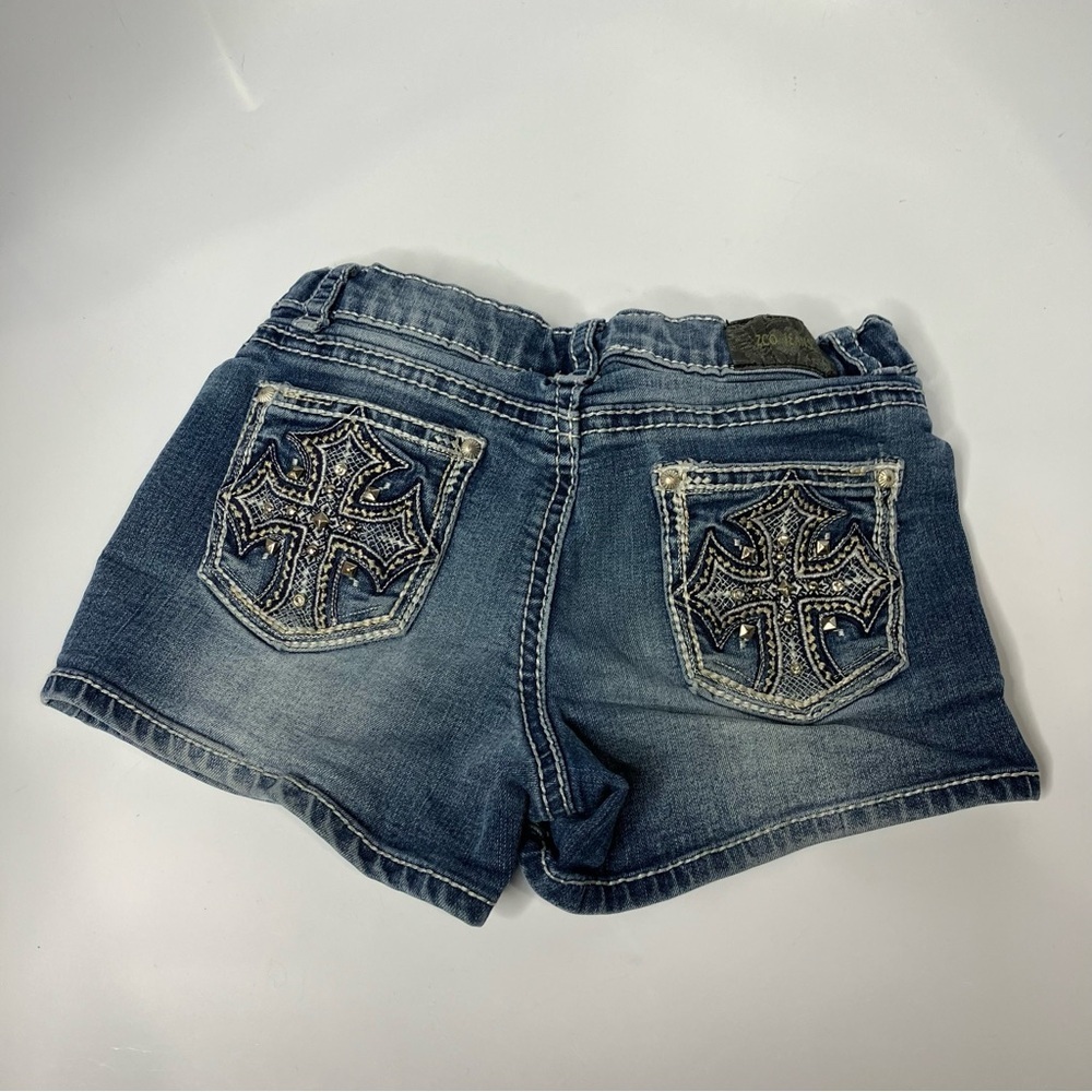 ZCO jeans bling pockets jean shorts size 6‎